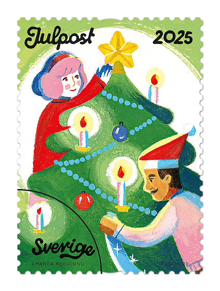 Häfte med 10 frimärken för julpost, Julstök, utgiven 2025 - Bild 8