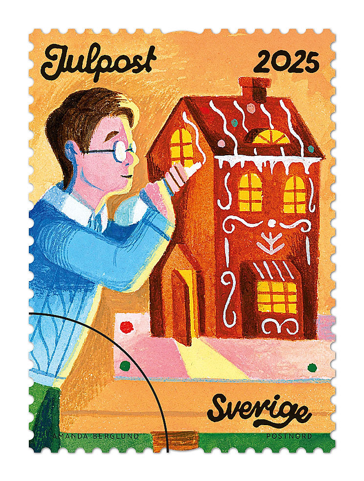 Häfte med 10 frimärken för julpost, Julstök, utgiven 2025 - Bild 4