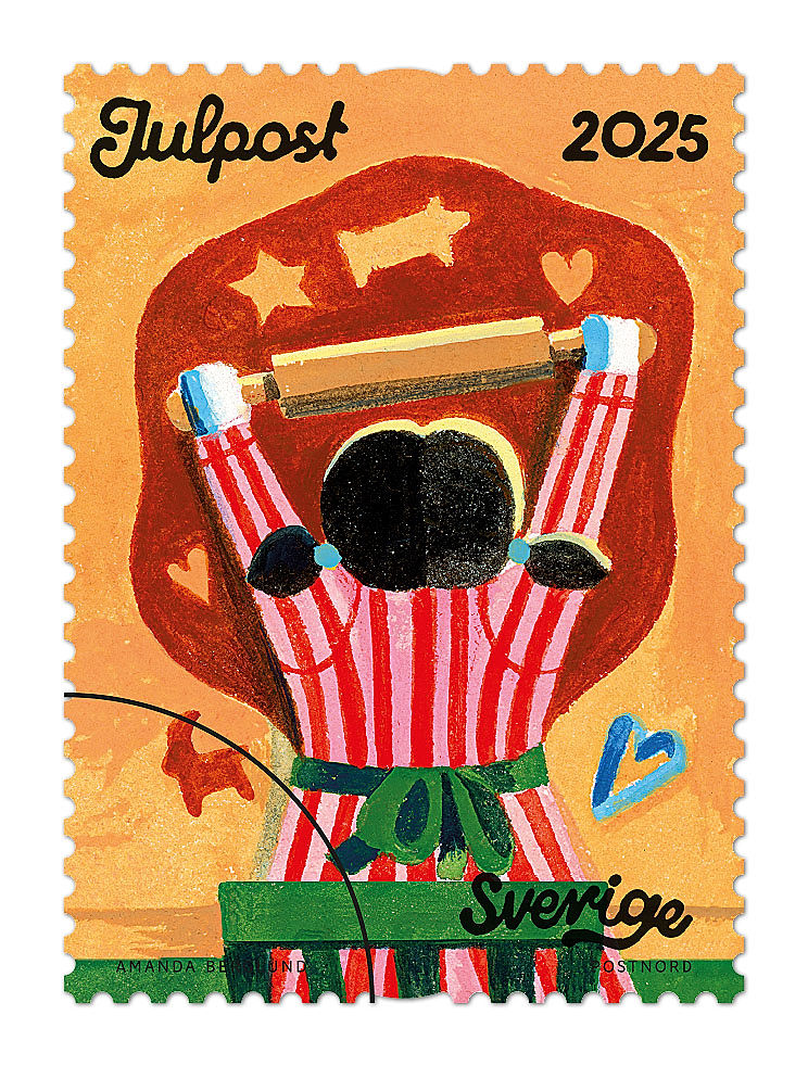Häfte med 10 frimärken för julpost, Julstök, utgiven 2025 - Bild 3