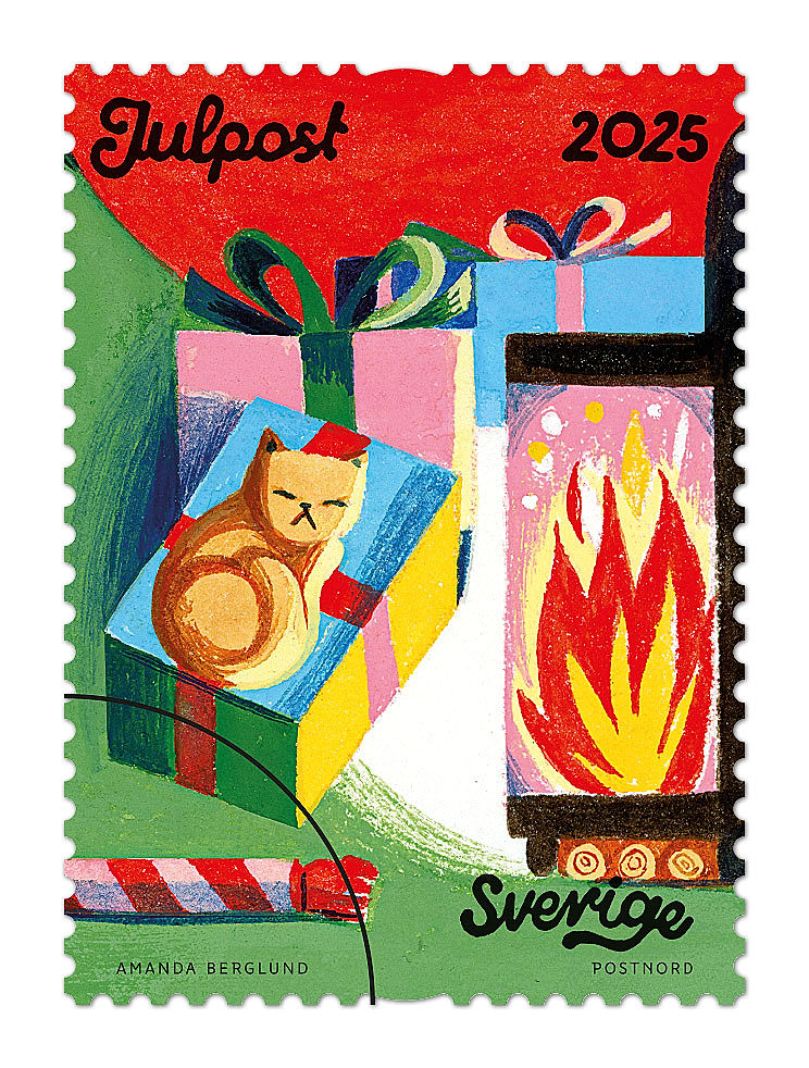 Häfte med 10 frimärken för julpost, Julstök, utgiven 2025 - Bild 6