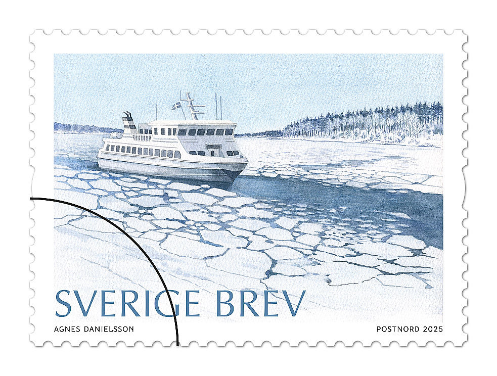 Häfte med 10 frimärken, Till skärs, valör inrikes brev - Bild 2