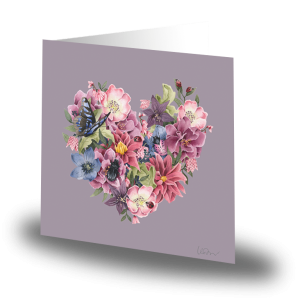 Dubbelt kort, Flower Heart, Cards by Jojo, Granberg