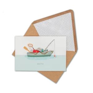 Dubbelkort, 3D Kort Fiskebåt