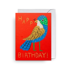 Mini dubbelkort, Maja Sten "Birthday Bird 5526 ", Lagom Design