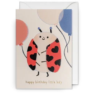 Dubbelkort, Elena Comte, "Little Lady Bug Birthday Card", Lagom Design