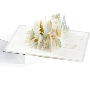 Julkort, Pop-up, Vinterstad, OBS Svenskt text på kortet som levereras:  "Med önskan om en God Jul"