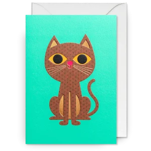 Dubbelkort, Ingela P Arrhenius,"Polka Dot Cat", Lagom Design