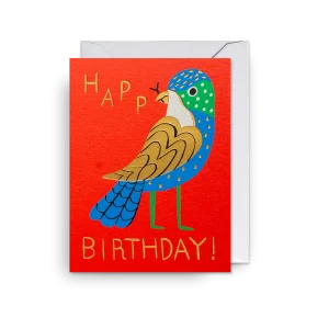 Mini dubbelkort, Maja Sten "Birthday Bird", Lagom Design