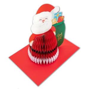 Julkort, Pop-up, Honeycomb Tomte