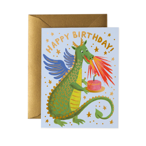 Dubbelkort, ”Rifle & Paper, Birthday Dragon".
