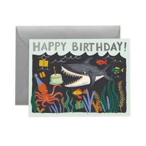 Dubbelkort, ”Rifle & Paper, Shark Birthday".