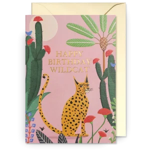 Dubbelkort, Carrie May, "Happy Birthday Wildcat", Lagom Design