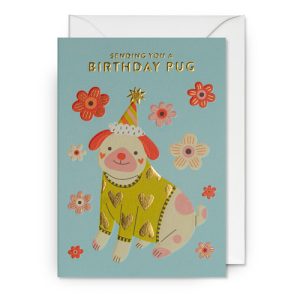 Dubbelkort, Molly Egan, Birthday Pug, Lagom Design