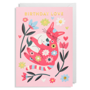 Dubbelkort, Molly Egan, Birthday Love Cat, Lagom Design