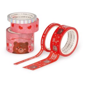 Tape by Tape, Teddy, 5 färgglada papperstejprullar, Legami