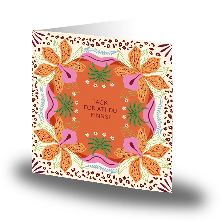 Dubbelt kort, Tack för att du finns, Cards by Jojo.